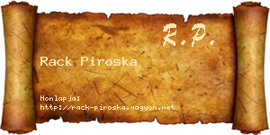 Rack Piroska névjegykártya