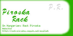 piroska rack business card